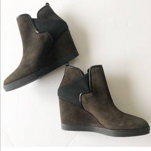 Donald Pliner Wedge Bootie - Dark Brown Suede